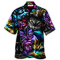 Funny Neon Colorful Cat Light Hawaiian Shirt For Island Vacations And Everyday Style