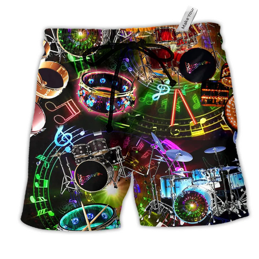 Music All You Need Is A Drum Kit Or Two Or Five Beach Shorts For Beach Days And Casual Style