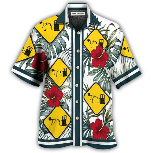 Funny Tropical Gas Pump Screwed Hawaiian Shirt Pattern View For Lightweight Everyday Style