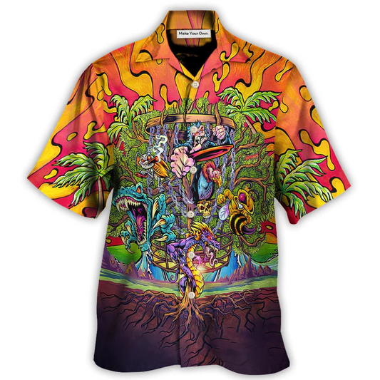 Tropical Coastal Disc Golf Activity Hawaiian Shirt Relaxed Style View For Tropical Vacations