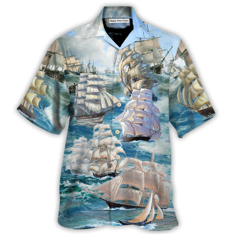 Coastal Sailing Activity Hawaiian Shirt Relaxed Style View For Coastal Travel