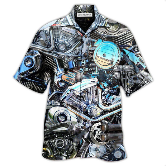 Motorcycle Gone Riding Back Hawaiian Shirt Pattern Detail For Summer Holidays And Outdoor Fun