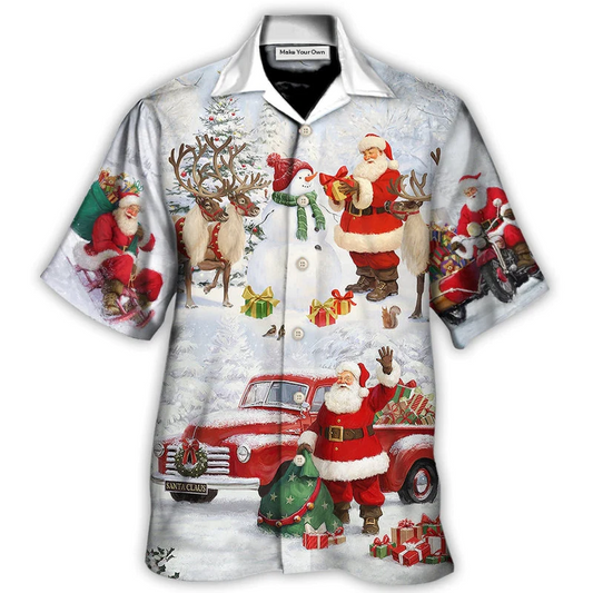 Watercolor Christmas Gift Snow Hawaiian Shirt For Warm Weather Adventures And Everyday Comfort