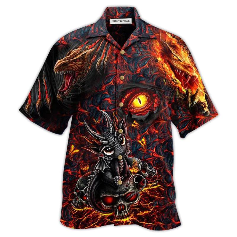 Dragon Eye Amazing Hawaiian Shirt Design View For Casual Summer Styling