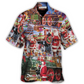 Christmas Santa Snow Village Spirit Giving Hawaiian Shirt Artwork Detail For Resort Trips And Outdoor Activities
