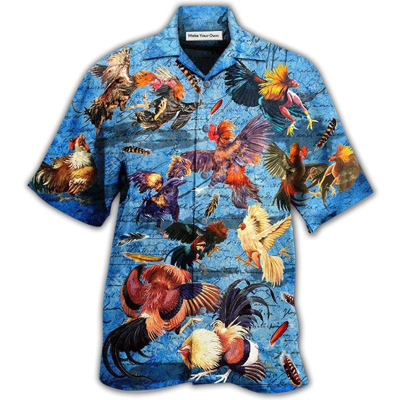 Chicken Rooster Fighting Hawaiian Shirt For Coastal Adventures And Warm Weather Wear