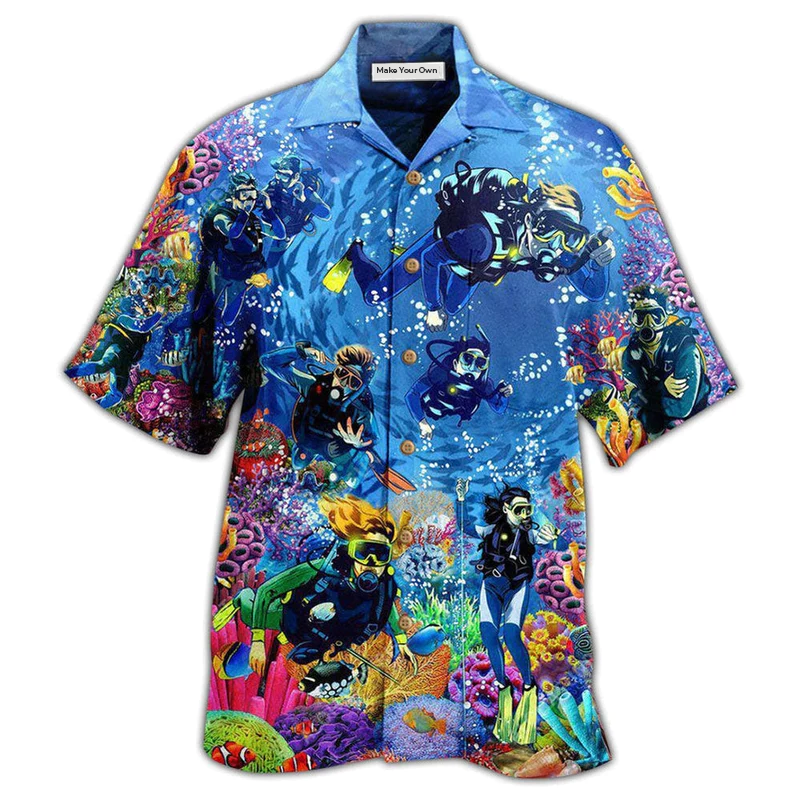 Diving Ocean Everything Kill Hawaiian Shirt Artwork Detail For Resort Trips And Outdoor Activities