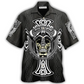 Black Viking Warrior Hawaiian Shirt For Beach Days Resort Trips And Relaxed Everyday Style