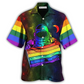 Rainbow Pride And Space Explorer Hawaiian Shirt For Beach Days Resort Trips And Relaxed Everyday Style
