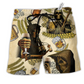 Skull Love Beer Happy Day Vintage Hawaiian Print Beach Shorts For Weekend Getaways And Comfort