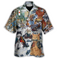 Samurai Cats Small Measure Peace Hawaiian Shirt Pattern View For Relaxed Warm Weather Outfits