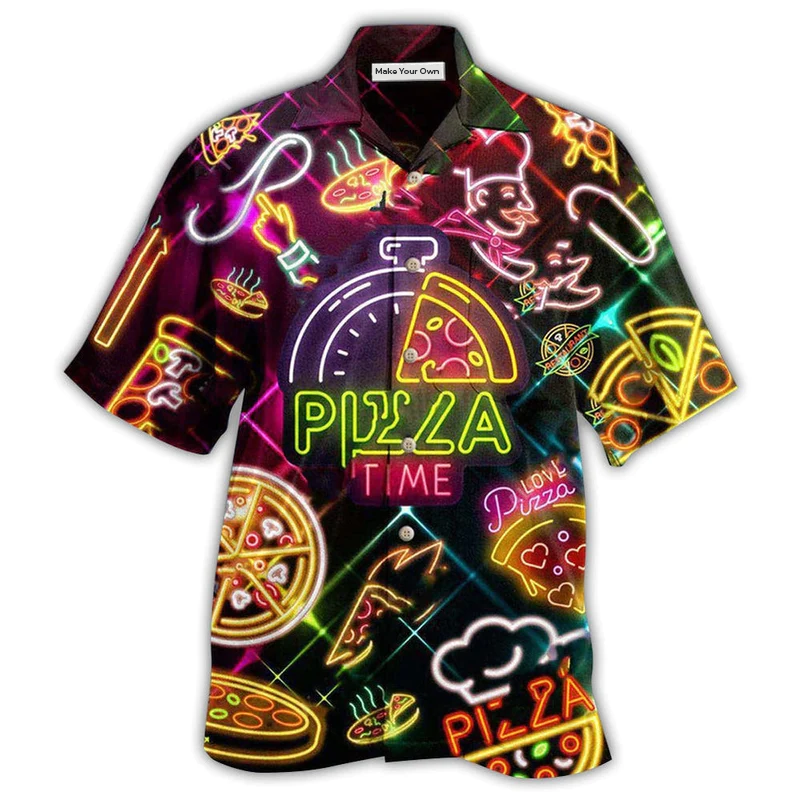 Food Pizza Stunning Hawaiian Shirt Design View For Resort Travel And Thoughtful Gifting
