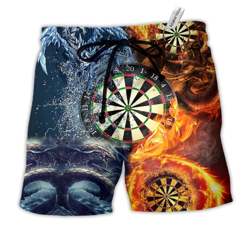 Fire Dragon Darts Beach Shorts For Resort Getaways And Laid Back Styling