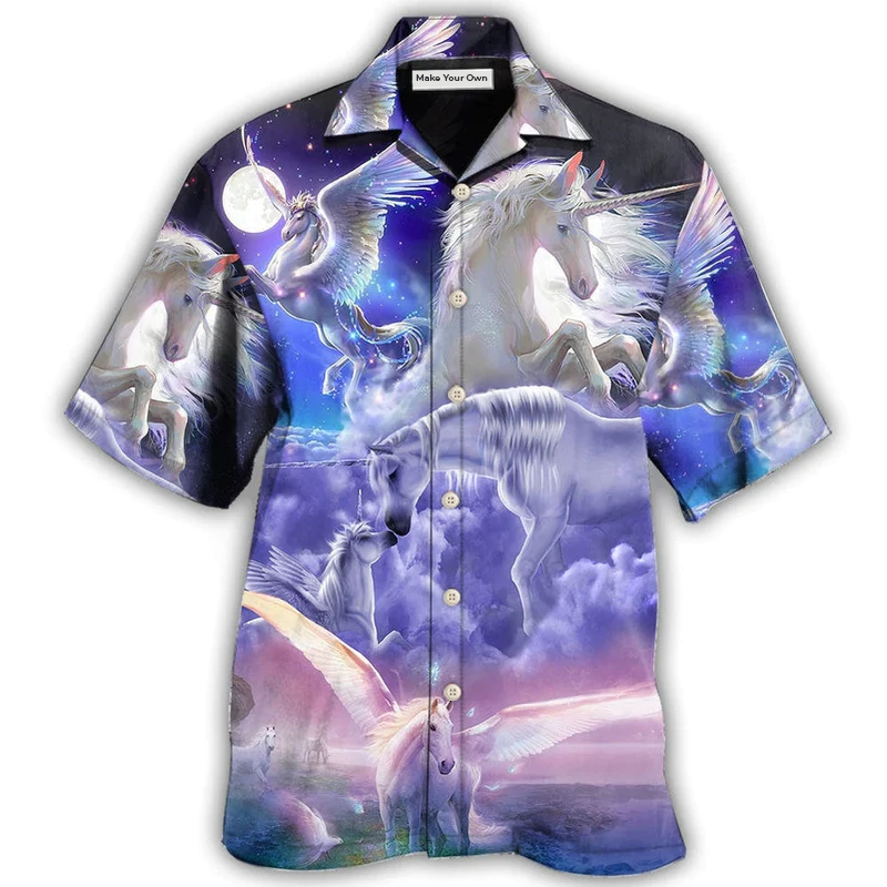 Fantasy Unicorn Hawaiian Shirt For Coastal Vacations Warm Weather Events And Daily Style
