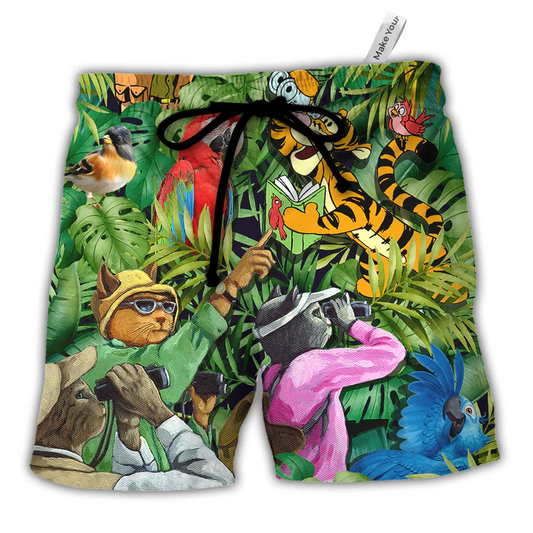 Bird Watching Beach Shorts For Casual Day Trips And Leisure And Relaxation
