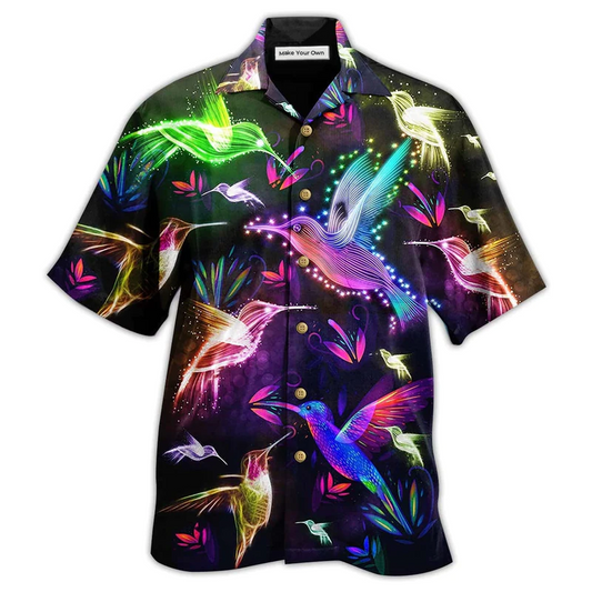 Hummingbird Night Hawaiian Shirt Design View For Resort Travel And Thoughtful Gifting