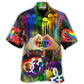 Rainbow Skull Pride Hawaiian Shirt For Tropical Holidays And Casual Wear