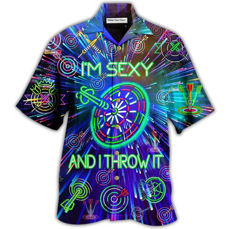 Darts Sexy Throw Hawaiian Shirt Artwork Detail For Resort Trips And Outdoor Activities