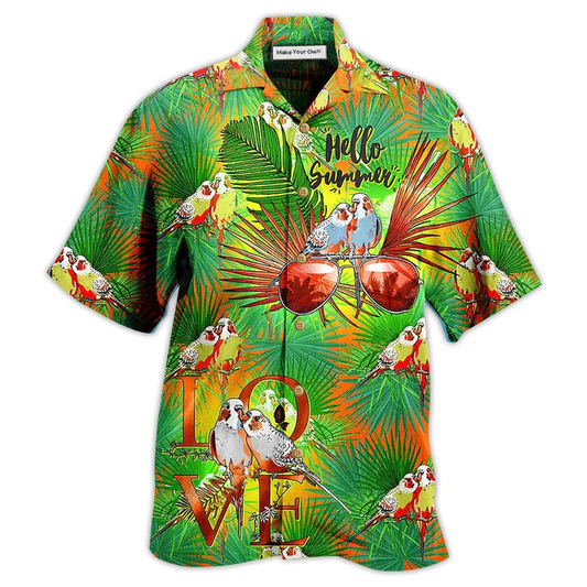 Parrot Summer Hawaiian Shirt Artwork Detail For Tropical Trips And Casual Outings