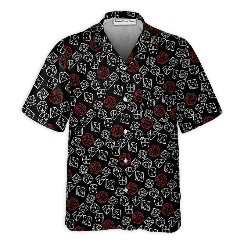 Fantasy Role Dice Hawaiian Shirt Relaxed Style View For Tropical Vacations