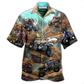 Truck Monster Mountain Play Hawaiian Shirt Pattern Detail For Vacation Travel And Daily Wear