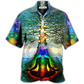 Yoga Peace Inside Tree Hawaiian Shirt Artwork Detail For Resort Trips And Outdoor Activities