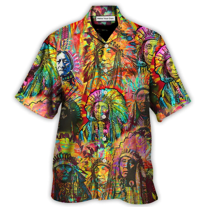 Bohemian American DNA Hawaiian Shirt Artwork View For Weekend Travel And Beach Style