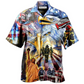 American Proud Hawaiian Shirt Design View For Casual Summer Styling
