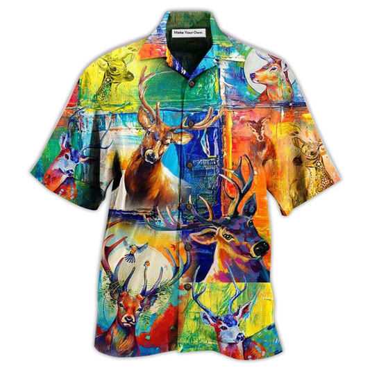 Deer Animals Hawaiian Shirt Design Detail For Beach Days And Holiday Travel