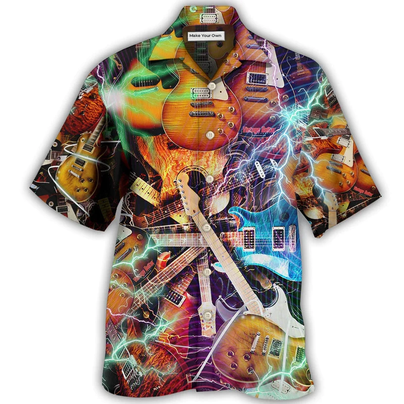 Guitar Hawaiian Shirt For Warm Weather Adventures Parties And Daily Comfort