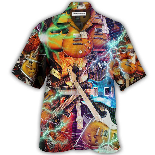 Guitar Hawaiian Shirt For Warm Weather Adventures Parties And Daily Comfort