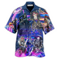 Purple Guitar Skull Music Hawaiian Shirt For Summer Events And Casual Outdoor Wear