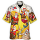 Christmas Santa Hawaiian Shirt Button Front Artwork For Island Holidays