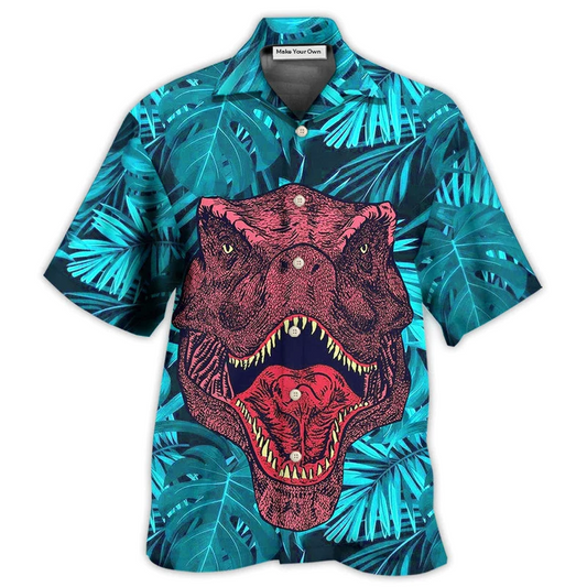 Dinosaur Animals Hawaiian Shirt Artwork View For Coastal Escapes And Resort Style