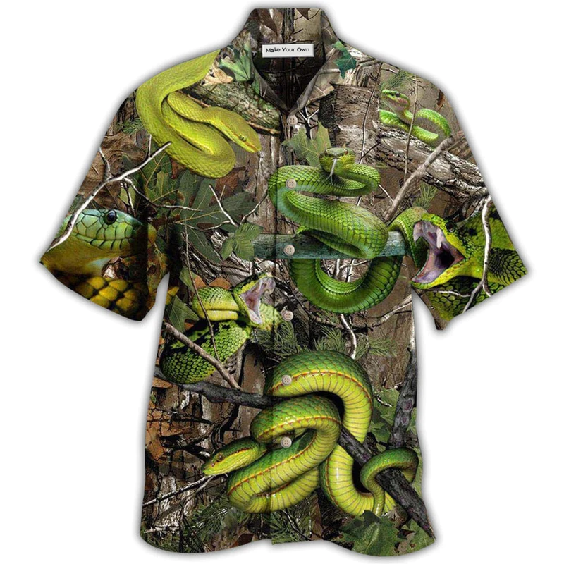 Snake Hawaiian Shirt For Vacation Parties Beach Outings And Relaxed Daily Wear