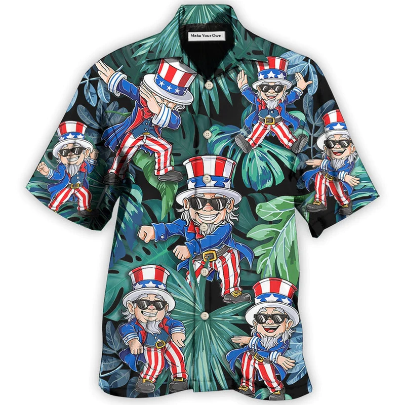 Patriotic Dance Hawaiian Shirt For Summer Events Coastal Travel And Comfortable Styling