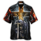 Christian Lion And Cross Hawaiian Shirt For Tropical Getaways Outdoor Fun And Everyday Wear