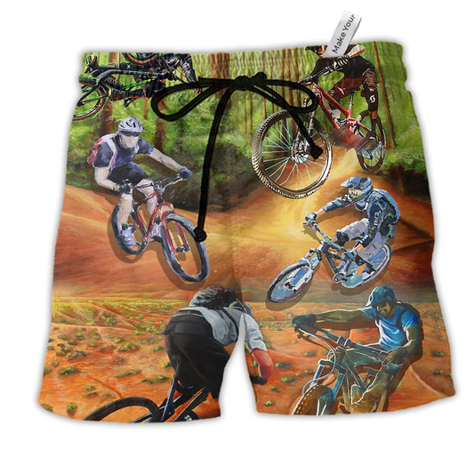 Bike Cycling I Would Rather Be On The Trails Beach Shorts For Outdoor Adventures And Comfort