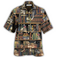 Vintage Cat Book Hawaiian Shirt For Summer Vacation And Beach Travel