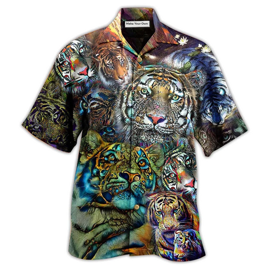 Tiger Hawaiian Shirt Artwork Detail For Resort Trips And Outdoor Activities