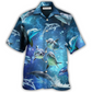 Dolphin Icy Winter Galaxy Hawaiian Shirt Design View For Resort Travel And Thoughtful Gifting