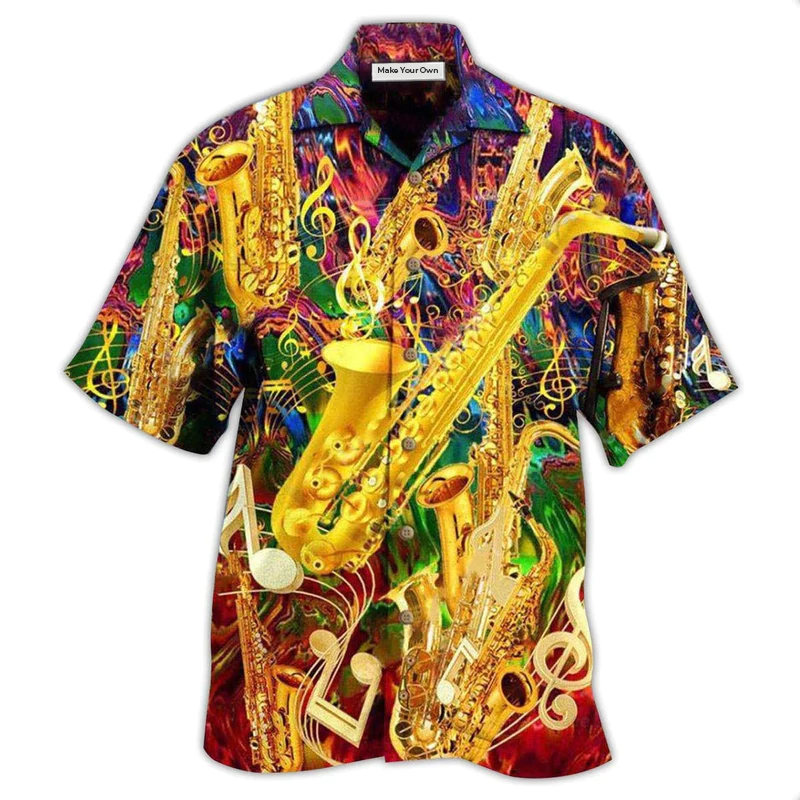 Saxophone Music Hawaiian Shirt For Warm Weather Adventures And Everyday Comfort