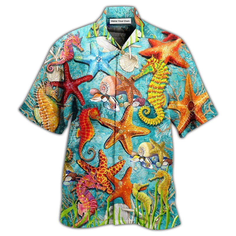 Ocean Seashell Story Hawaiian Shirt Artwork View For Coastal Escapes And Resort Style