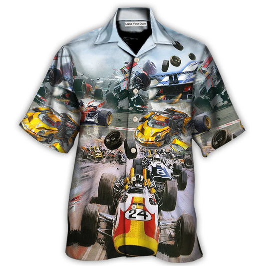 Racing Car Hawaiian Shirt For Island Trips Summer Gatherings And Comfortable Daily Wear