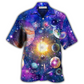 Colorful Galaxy Astronomy Solar Hawaiian Shirt Artwork Detail For Tropical Trips And Casual Outings