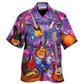 Purple Guitar Hawaiian Shirt For Beach Vacations Casual Parties And Warm Weather Style