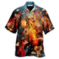 Flame Violin Hawaiian Shirt For Tropical Parties Vacation Travel And Casual Summer Style