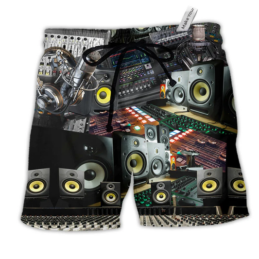 Music Great Music From Great Studio Black Beach Shorts For Creative Warm Weather Outfits