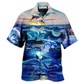 Dolphin Ocean Hawaiian Shirt Design Detail For Beach Days And Holiday Travel