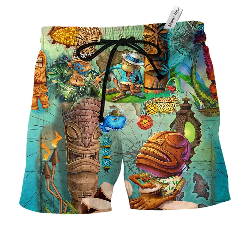 Tiki Beach Shorts For Weekend Travel And Travel Ready Comfort